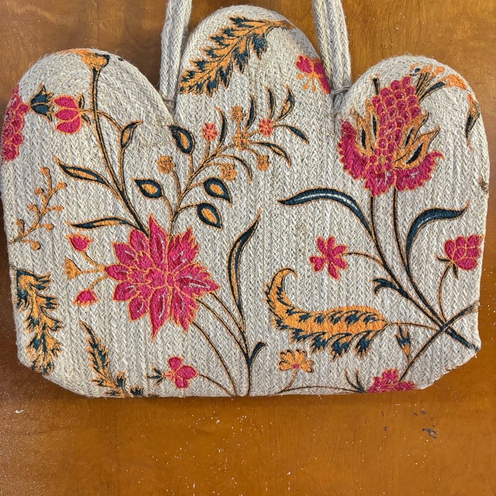 Antik Kraft Summer Jute Shopper shoulder tote bag. - Picture 2 of 9